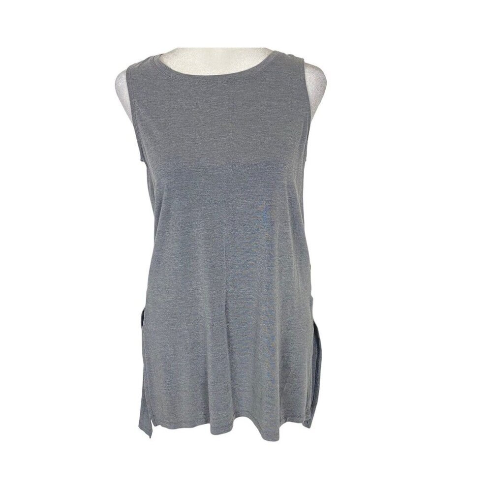 ATHLETA Women Pullover Sleeveless‎ Side Split Top Sz XS Gray Gym Pilates 75-3